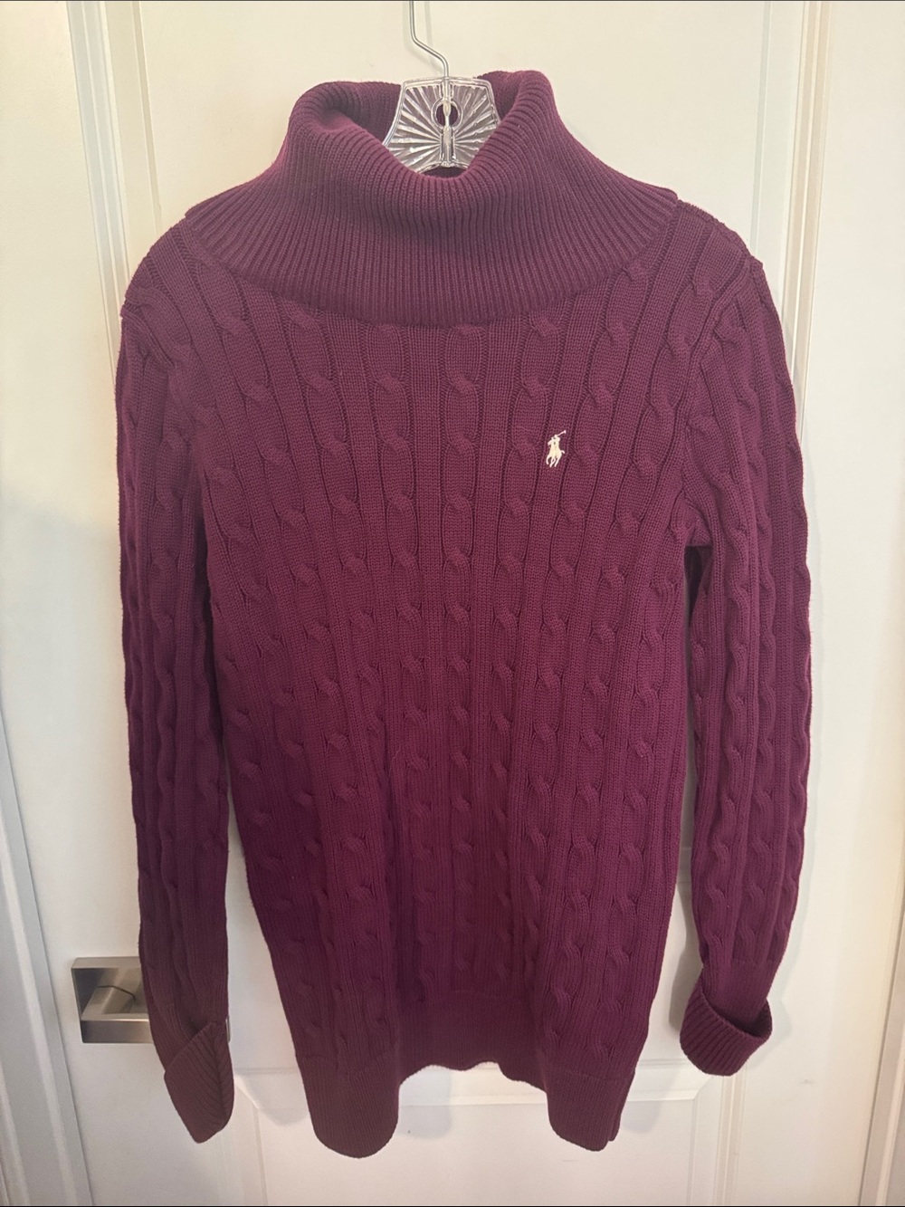 Polo by Ralph Lauren Cable Turtleneck Sweater - Plum